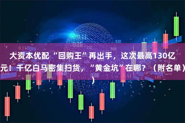 大资本优配 “回购王”再出手，这次最高130亿元！千亿白马密集扫货，“黄金坑”在哪？（附名单）