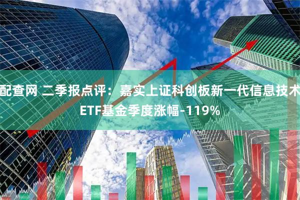 配查网 二季报点评：嘉实上证科创板新一代信息技术ETF基金季度涨幅-119%